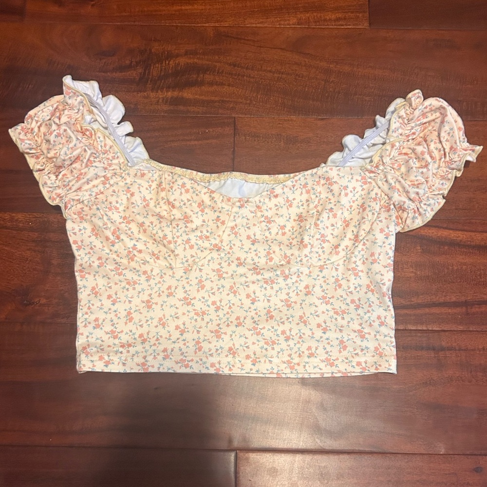Yellow Floral Crop Top